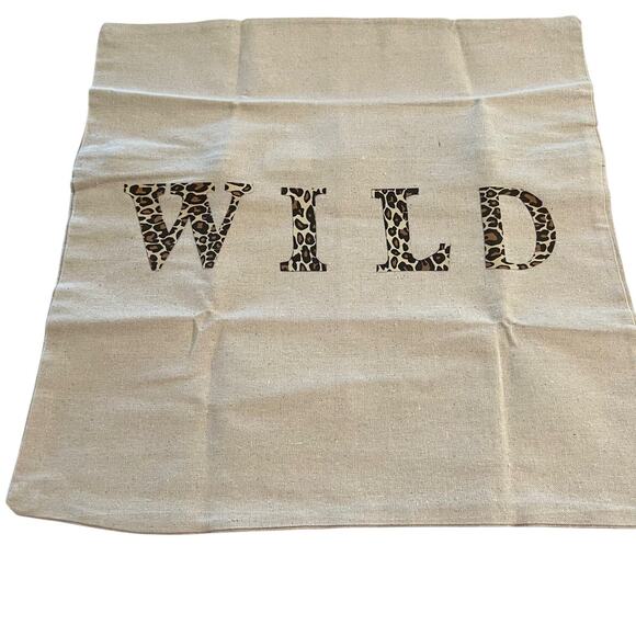 Hobby Lobby Throw Pillow Cover Cotton Natural Wild Animal Print Zipper 18x18 in - Picture 1 of 6